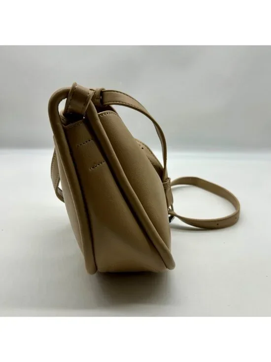 Miztique Beige Leather Crossbody Bag - Picture 4 of 10